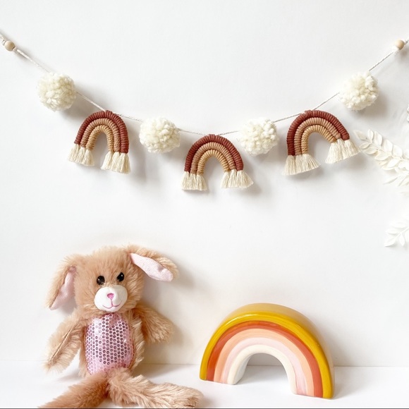 Macrame Rainbow Garland Baby Shower Garland Decor Baby Room Decor - Picture 1 of 5